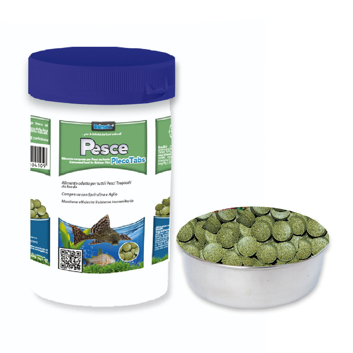 Pastiglie per pleco affondanti con spirulina e aglio per pesci da fondo
