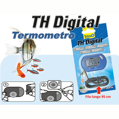 Termometro digitale Tetra per acquari con display esterno, sensore interno e cavo 95 cm