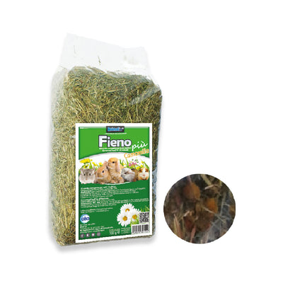 Fieno essiccato naturalmente con camomilla per conigli e roditori, confezione 500 g