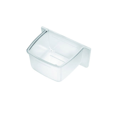 Mangiatoia Lara grande con alette in plastica trasparente resistente, 115 x 80 x 55 mm per uccelli
