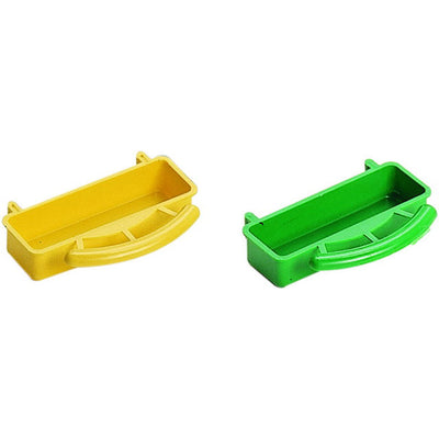 Distributore biscotti per uccelli in plastica colorata, accessorio per gabbia
