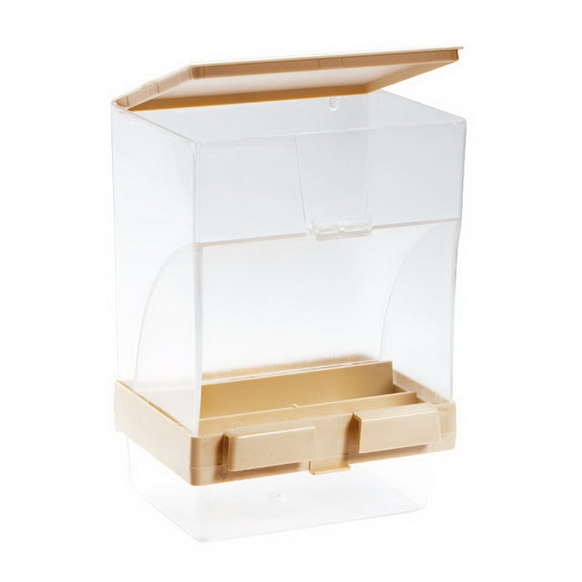 Mangiatoia dispenser antispreco ComodoRes per uccelli, 10x7x14 cm, con raccolta scarti