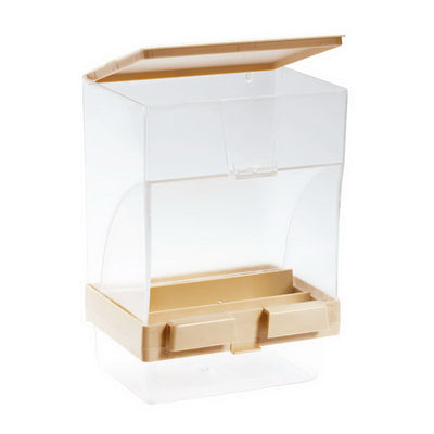 Mangiatoia dispenser antispreco ComodoRes per uccelli, 10x7x14 cm, con raccolta scarti