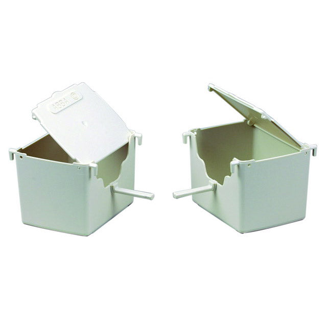 Nido Raffaello in plastica per uccelli esotici con fissaggi interni ed esterni, 12 x 9 x 9 cm
