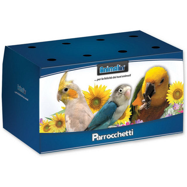 Trasportino per parrocchetti in cartone rivestito PVC, 22,5 x 12,5 x 12,5 cm