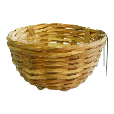 Nido in bamboo naturale con gancio per uccelli, diametro 10 cm