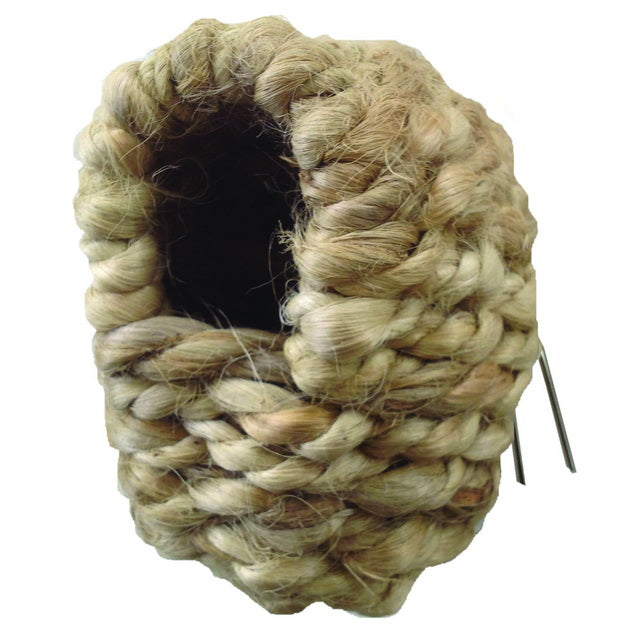 Nido in juta con gancio per uccelli esotici, 8 x 11 cm, naturale e traspirante