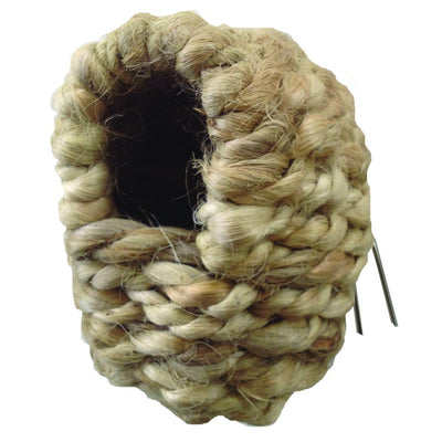 Nido in juta con gancio per uccelli esotici, 8 x 11 cm, naturale e traspirante