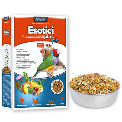 Mix Esotici Plus Più per uccelli esotici, miscela di cereali e semi in confezione da 1 kg