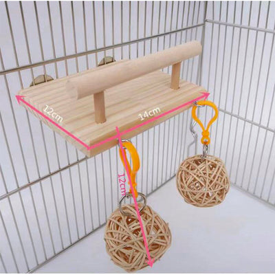 GIOCO BIRD PALESTRINA CON PALLINE IN RATTAN CM 13X14