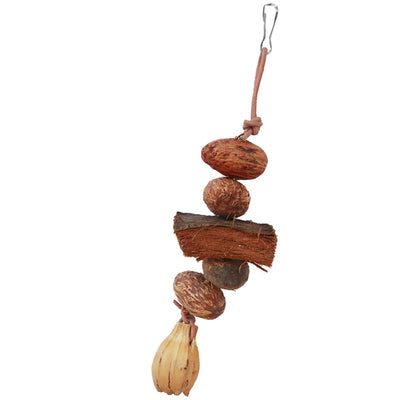 Gioco pendente per uccelli in frutta secca naturale, dimensioni 6 x 25 cm
