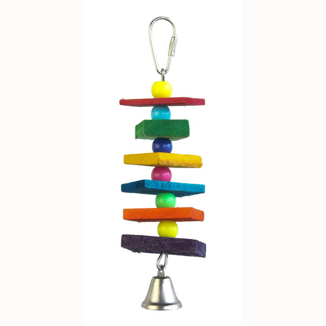 Gioco bird in legno con perline color per uccelli, 4,5 x 18 cm