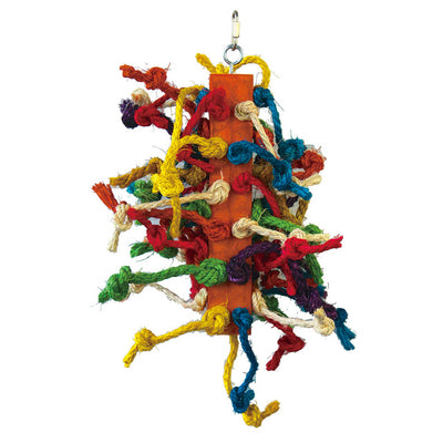 Gioco pendente in corda per pappagalli, 40 x 20 cm, con materiali naturali resistenti