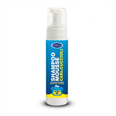 Shampoo mousse secco per cani e cuccioli, flacone da 200 ml senza gas propellenti