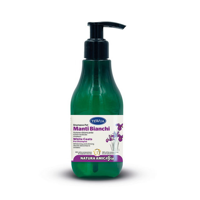 Shampoo Manti Bianchi Iris Natura Bio per cani e gatti, estratto biologico di Iris, 250 ml