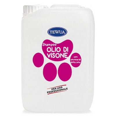 Shampoo olio di visone per cani e gatti in tanica da 10 litri, formula nutriente per manto secco