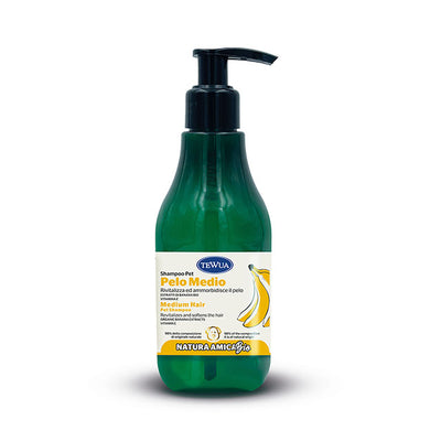 Shampoo rivitalizzante Banana Bio per cani e gatti a pelo medio, 250 ml, Natura Amica