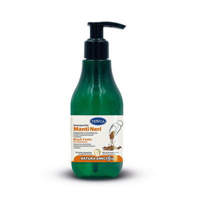 Shampoo per manti neri con semi di lino e ginepro biologico, flacone da 250 ml