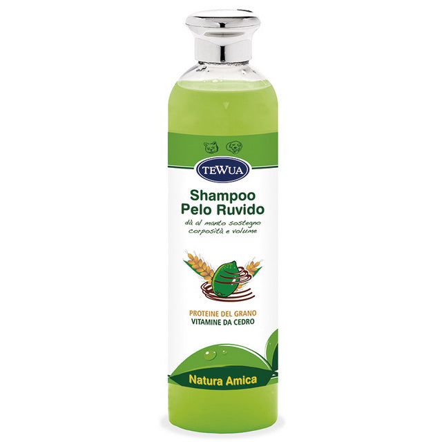 Shampoo Pelo Ruvido al Cedro per Cani e Gatti, flacone da 250 ml con formula sgrassante