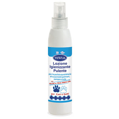 Lozione pulente zampe per cani e gatti, flacone da 250 ml con Aloe vera lenitiva