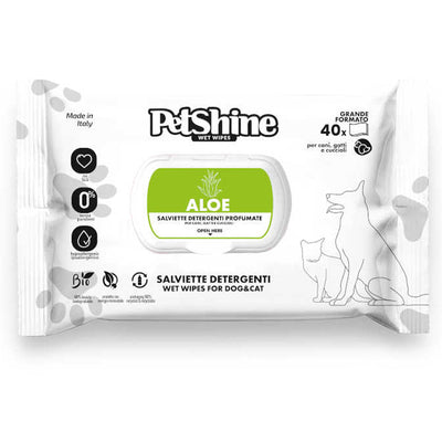 Salviettine detergenti profumate aloe per cani e gatti, confezione da 40 pezzi, 30 x 20 cm