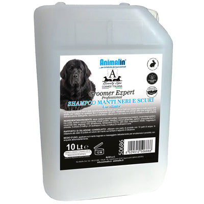 Shampoo concentrato per manti neri e scuri cani e gatti, tanica 10 litri