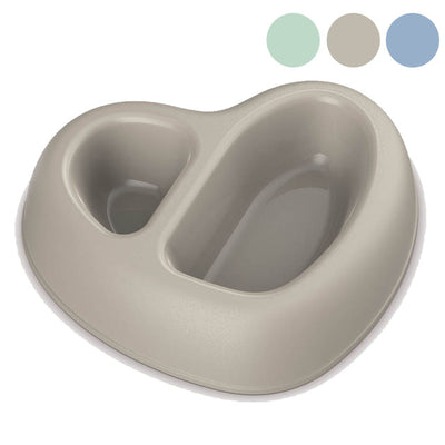 Ciotola doppia That's Amore a forma di cuore con piedini antiscivolo, 27 x 22,5 x 6,5 cm
