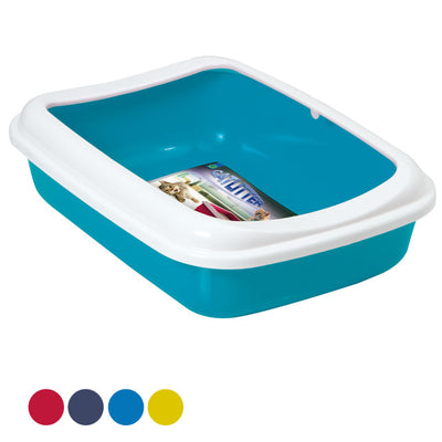 Lettiera con cornice junior per gatti piccoli, 38 x 28 x 10,5 cm, anti-sporco