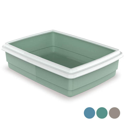 Lettiera con cornice jumbo per gatti, 54 × 40 × 14 cm, 22 litri, con bordo contenitivo
