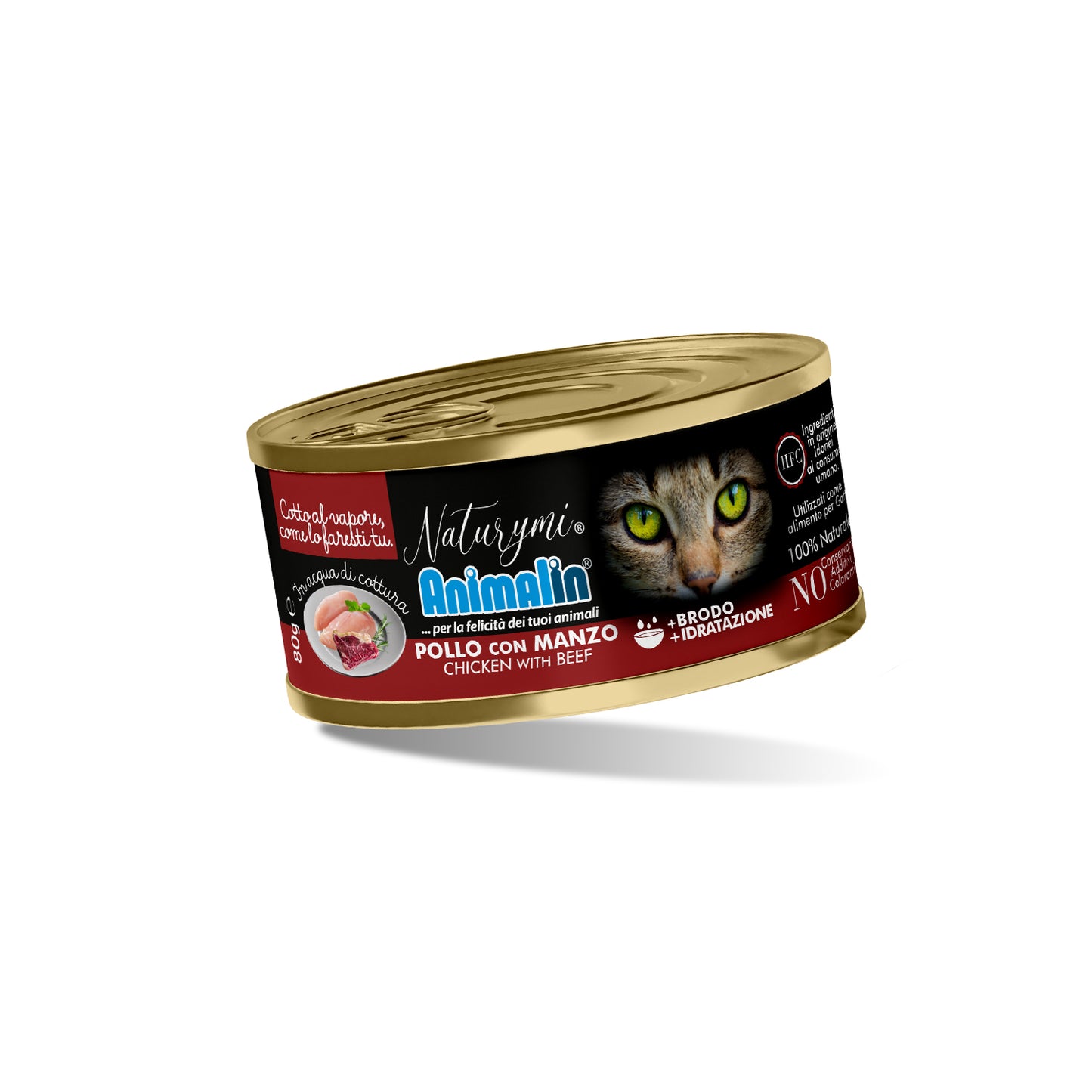 NATURYMI HFC POLLO CON MANZO IN ACQUA DI COTTURA 80 GR