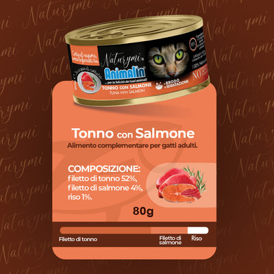 NATURYMI HFC TONNO CON SALMONE IN ACQUA DI COTTURA 80 GR