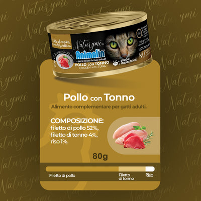 NATURYMI HFC POLLO CON TONNO IN ACQUA DI COTTURA 80 GR