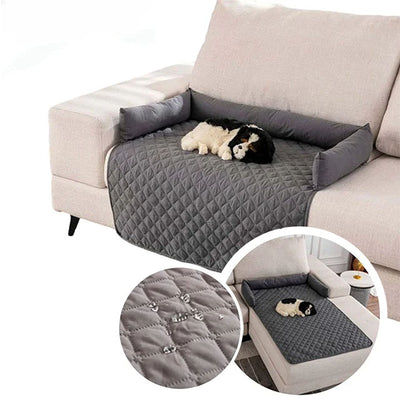 Cuccia copridivano impermeabile per cani e gatti, 90 x 90 cm, nero e caffè con bordo alto
