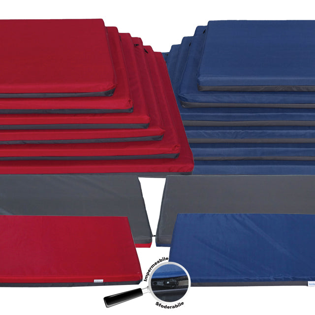 Cuscino impermeabile sfoderabile con zip per cani e gatti, design reversibile bicolore