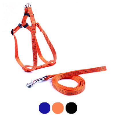Pettorina e guinzaglio nylon cucitura riflettente cane 2,0 cm x 120 cm