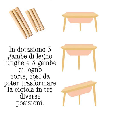 Ciotola ceramica Ufo con supporto in legno duro di caucciù per cani e gatti