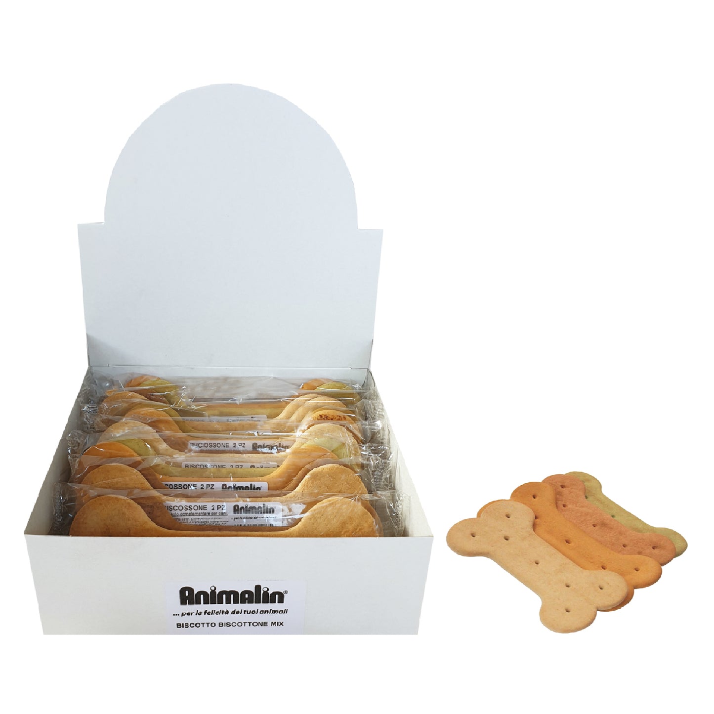Biscottone per cani mix gusto pomodoro spinaci carruba vaniglia, 16,5 cm × 5 cm