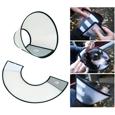 Collare elisabetta a strappo per cani e gatti con sistema di chiusura in velcro