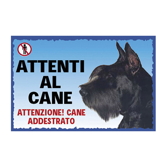 Cartello Schnauzer stampato in plastica resistente, 23,5 x 16 cm, per segnalare la presenza del cane