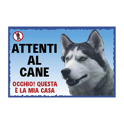 Cartello Attenti al Cane in plastica 23,5 x 16 cm per giardino e recinzione