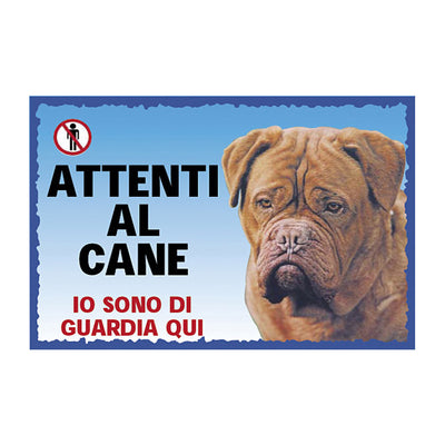 Cartello Attenti al Cane in plastica resistente, 23,5 x 16 cm, per giardino e ingresso