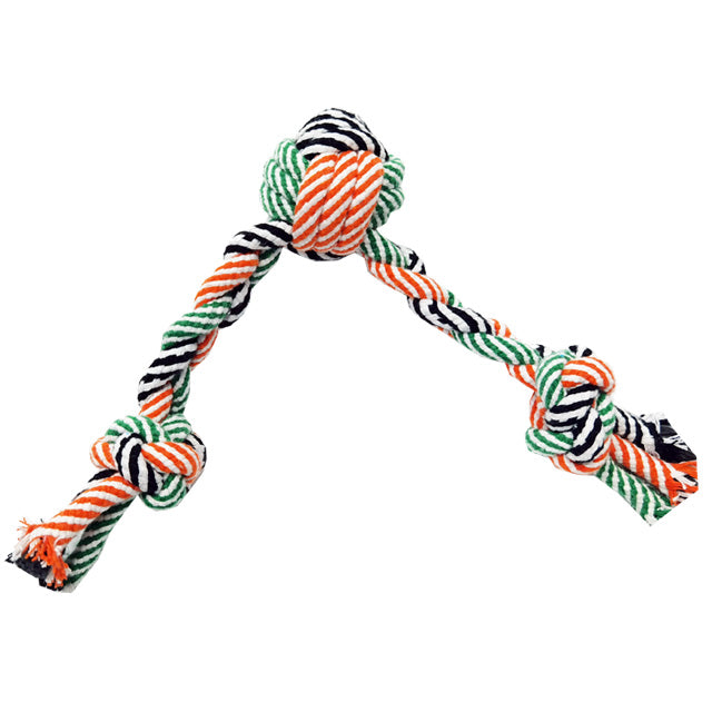 Gioco rope palla intrecciata due corde per cani, 40 cm, 120 g, resistente al tiro