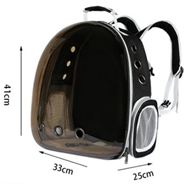 Borsa trasportino Crystal zainetto in PVC trasparente per gatti e cani piccoli, 33 x 25 x 41 cm
