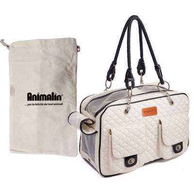 BORSA TRASPORTINO ELISABETTA II CON RETE PER CANI