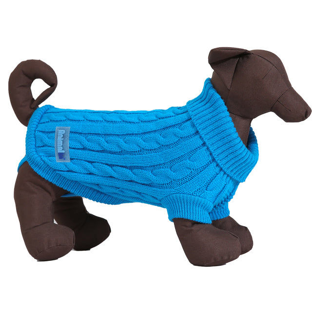 MAGLIONE TRECCIA AZZURRO