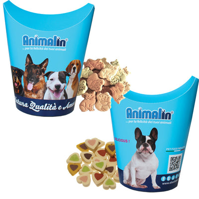 Dispenser eco porta snack per cane, realizzato in materiali sostenibili