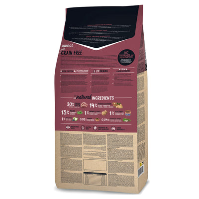Ownat Grain Free Just Anatra 3 kg alimento secco senza cereali per cani