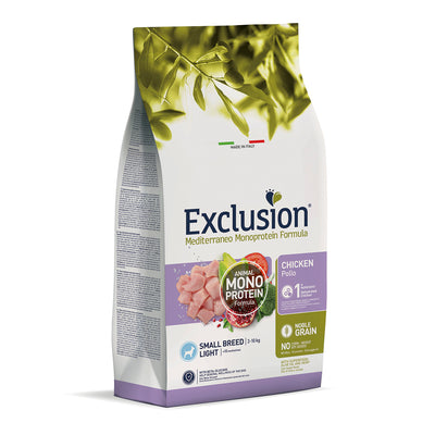 Exclusion Mediterraneo Noble Grain Light Small Pollo – Alimento secco monoproteico per cani di piccola taglia