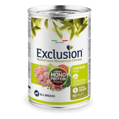Mangime umido Exclusion Mediterraneo per cani adulti con pollo noble grain, 400 g