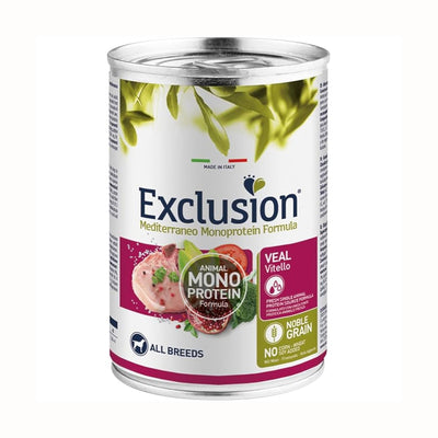 Mangime umido Exclusion Mediterraneo per cani adulti con vitello, 400 g